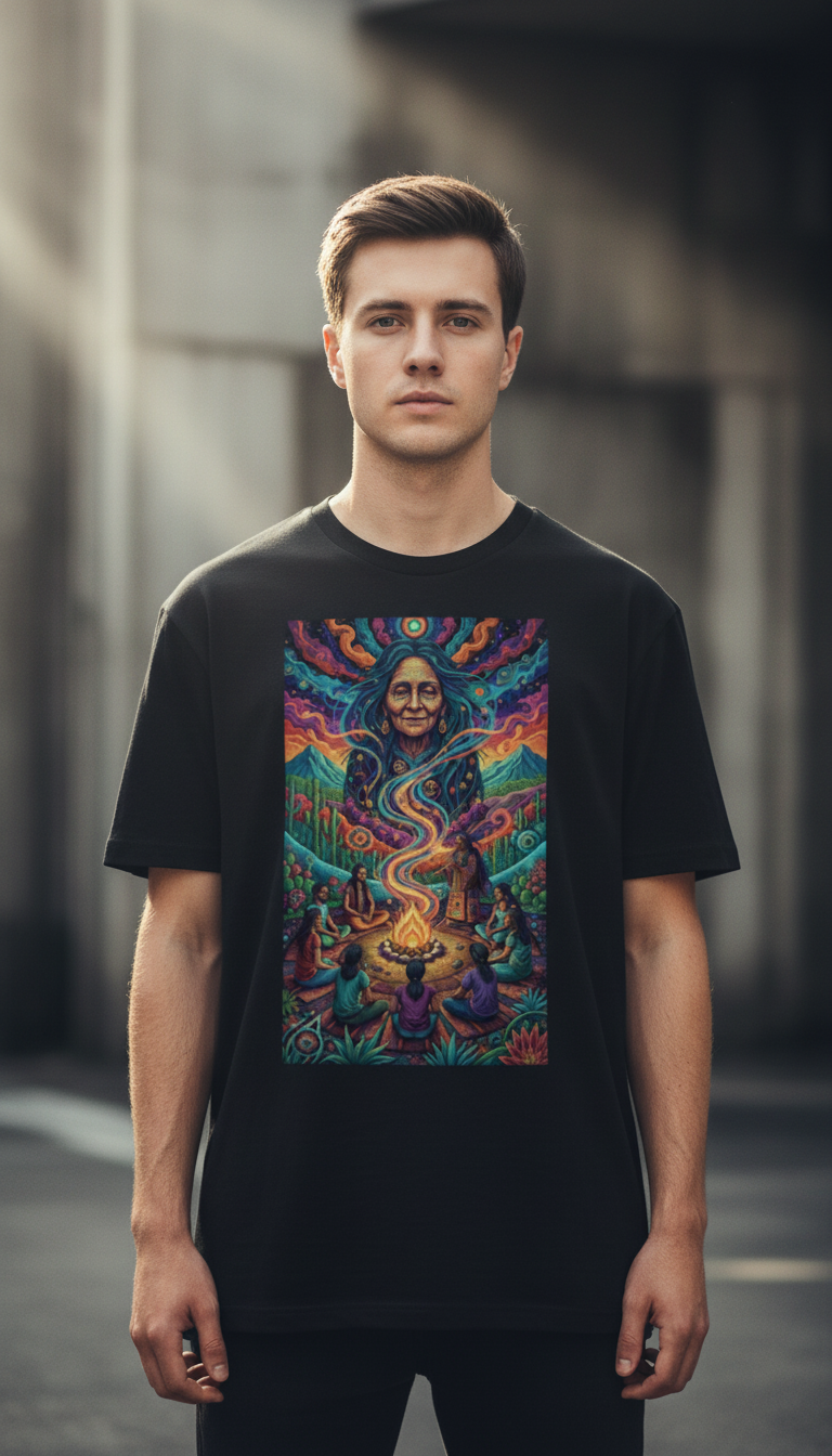 Modelo con la camiseta La Liana